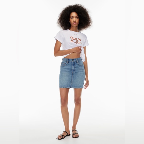 Aritzia Denim Forum The Pin-Up Denim Skirt - Picture 2 of 6
